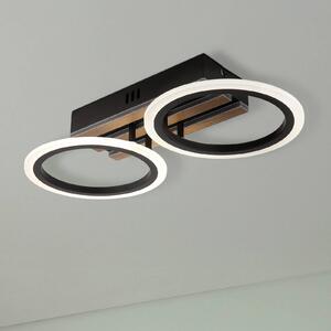 Globo Lampa sufitowa LED Blevins, możliwość ściemniania, czarny, salon / jadalnia, metal, nowoczesny