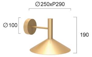 Viokef Kinkiet LED Marsi, mosiężny / złoty, salon / jadalnia, metal