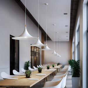 Linea Light Lampa wisząca Morgana, możliwość ściemniania, biały / opal, salon / jadalnia, aluminium, nowoczesny
