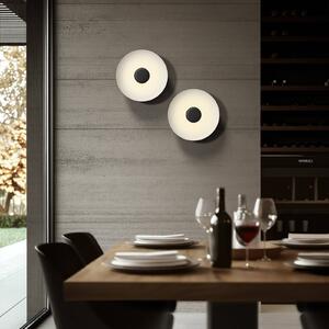 Linea Light Lampa sufitowa LED Basin_P, możliwość ściemniania, czarny, salon / jadalnia, aluminium, nowoczesny