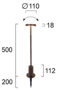 Viokef Lampa ogrodowa stojąca Tango, brązowy / rdzawy, aluminium, nowoczesny