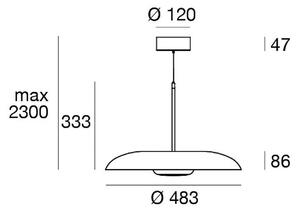 Linea Light Lampa wisząca Basin_P, możliwość ściemniania, biały / opal, salon / jadalnia, aluminium, nowoczesny