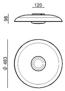Linea Light Lampa sufitowa LED Basin_P, możliwość ściemniania, biały / opal, salon / jadalnia, aluminium, nowoczesny
