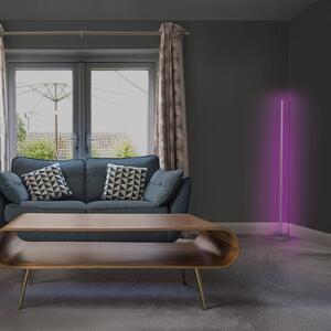 OSRAM SMART+ Lampa stojąca WiFi CORNER MAGIC srebrna 140 cm RGB, chromowy / srebrny, salon / jadalnia, aluminium, nowoczesny