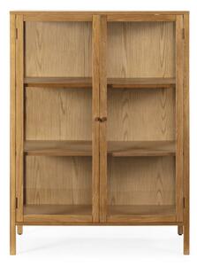 Witryna w dekorze dębu w naturalnym kolorze 90x126x40 cm Ceci – MOME