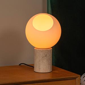 Lucide Lampa stołowa Davin, kremowy / amber, salon / jadalnia, kamień