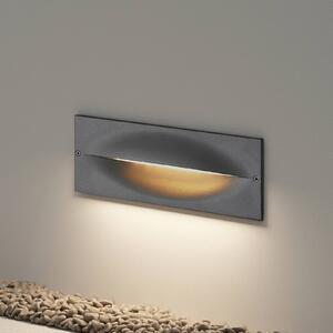 Lucande oprawa wpuszczana ścienna LED Zandro, 25 cm, antracyt, IP65 Zandro, czarny, aluminium, nowoczesny