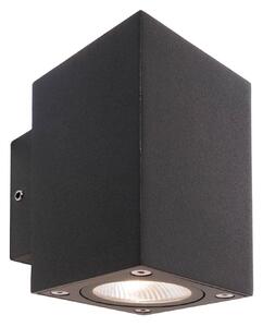 Deko-Light Kinkiet zewnętrzny LED Cubodo Double Mini, czarny, aluminium, nowoczesny