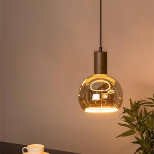 SEGULA Lampa wisząca Flow, możliwość ściemniania, ciemne drewno, salon / jadalnia, drewno