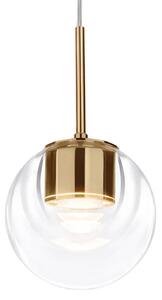 Kdln Lampa wisząca Dew, możliwość ściemniania, mosiężny / złoty, kuchnia, szkło, design