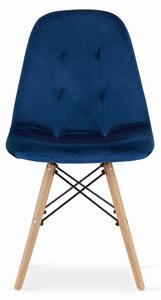 EMWOmeble Granatowe krzesła welurowe DUMO 3732 / 4 sztuki