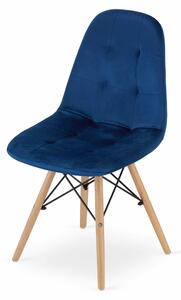 EMWOmeble Granatowe krzesła welurowe DUMO 3732 / 4 sztuki