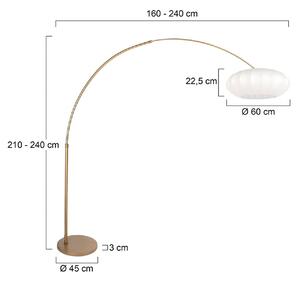 Steinhauer Lampa łukowa - lampa stojąca Sparkled Light, możliwość ściemniania, brązowy / mosiężny, salon / jadalnia, metal, nowoczesny