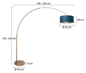 Steinhauer Lampa łukowa - lampa stojąca Sparkled Light, możliwość ściemniania, brązowy / mosiężny, salon / jadalnia, metal, nowoczesny