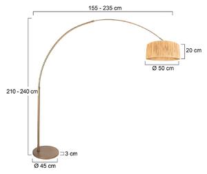 Steinhauer Lampa łukowa - lampa stojąca Sparkled Light, możliwość ściemniania, brązowy / mosiężny, salon / jadalnia, metal, nowoczesny