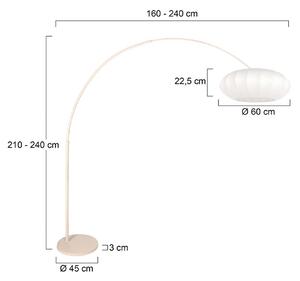 Steinhauer Lampa łukowa - lampa stojąca Sparkled Light, możliwość ściemniania, kremowy / amber, salon / jadalnia, metal, nowoczesny