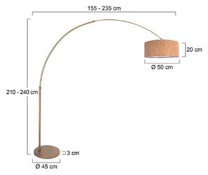 Steinhauer Lampa łukowa - lampa stojąca Sparkled Light, możliwość ściemniania, brązowy / mosiężny, salon / jadalnia, metal, nowoczesny
