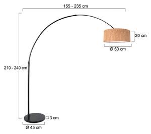 Steinhauer Lampa łukowa - lampa stojąca Sparkled Light, możliwość ściemniania, brązowy / rdzawy, salon / jadalnia, metal, nowoczesny