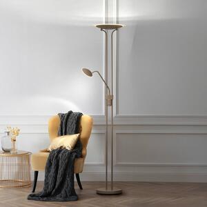 FISCHER & HONSEL Lampa stojąca Tallri, możliwość ściemniania, brązowy / rdzawy, salon / jadalnia, metal, nowoczesny