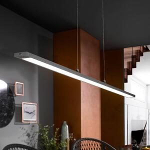 FISCHER & HONSEL Lampa wisząca Marlo, możliwość ściemniania, aluminiowy / szary / cynkowy, salon / jadalnia, metal, nowoczesny