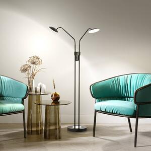FISCHER & HONSEL Lampa stojąca Tallri, możliwość ściemniania, czarny, salon / jadalnia, metal, nowoczesny