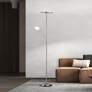 FISCHER & HONSEL Lampa stojąca Sorento, możliwość ściemniania, aluminiowy / szary / cynkowy, salon / jadalnia, metal, nowoczesny