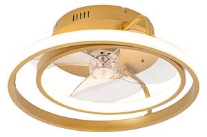 Wentylator sufitowy złoty z diodą LED i pilotem - Kees Oswietlenie wewnetrzne