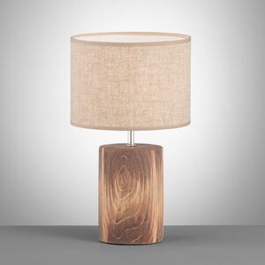 FISCHER & HONSEL Lampa stołowa Malik, kremowy / amber, salon / jadalnia, tkanina / materiał / jedwab