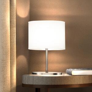 FISCHER & HONSEL Lampa stołowa Modena, biały / opal, salon / jadalnia, tkanina / materiał / jedwab, nowoczesny