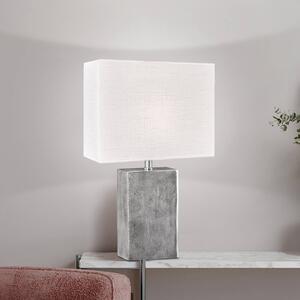FISCHER & HONSEL Lampa stołowa Amiens, biały / opal, salon / jadalnia, tkanina / materiał / jedwab