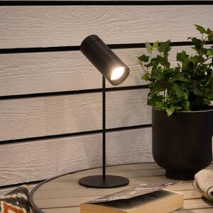 Konstsmide Lampa stołowa LED z akumulatorem Multi, czarna, wysokość 30 cm, IP54 możliwość ściemniania, czarny, salon / jadalnia, aluminium, nowoczesny