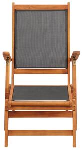 Krzesło tarasowe, lite drewno akacjowe i tworzywo textilene