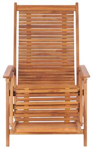 Ogrodowe krzesło wypoczynkowe z podnóżkiem, lite drewno tekowe