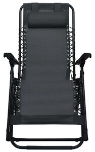 Składane krzesło tarasowe, czarne, textilene