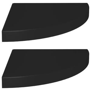 Narożne półki ścienne, 2 szt., czarne, 35x35x3,8 cm, MDF