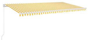Ręcznie zwijana markiza z LED, 600 x 300 cm, żółto-biała