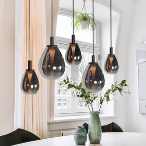 Mexlite Lampa wisząca Glimsy, możliwość ściemniania, aluminiowy / szary / cynkowy, salon / jadalnia, szkło