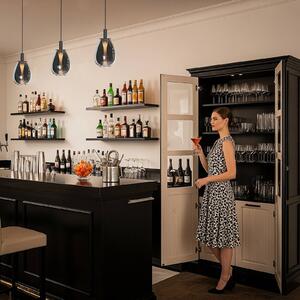 Mexlite Lampa wisząca Glimsy, możliwość ściemniania, aluminiowy / szary / cynkowy, salon / jadalnia, szkło
