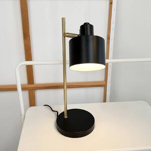 Dyberg Larsen Lampa stołowa Ocean, czarna/mosiężna, 43 cm Ocean, czarny, salon / jadalnia, metal, skandynawski
