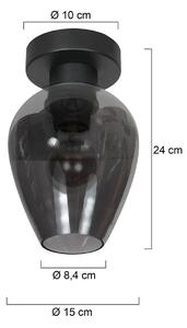 Mexlite Lampa sufitowa Bloeba, możliwość ściemniania, aluminiowy / szary / cynkowy, salon / jadalnia, szkło