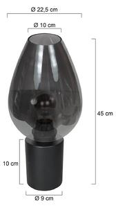 Mexlite Lampa stołowa Bloeba, aluminiowy / szary / cynkowy, salon / jadalnia, szkło