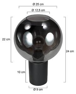 Mexlite Lampa stołowa Bloeba, aluminiowy / szary / cynkowy, salon / jadalnia, szkło