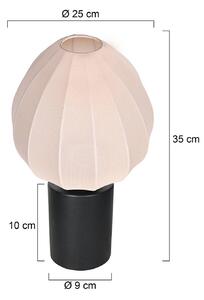 Mexlite Lampa stołowa Bloeba, biały / opal, salon / jadalnia, tkanina / materiał / jedwab