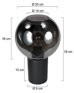 Mexlite Lampa stołowa Bloeba, aluminiowy / szary / cynkowy, salon / jadalnia, szkło
