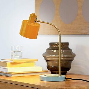 Dyberg Larsen Lampa stołowa Ocean Flex, żółty / pomarańczowy, salon / jadalnia, metal, skandynawski