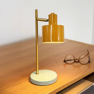Dyberg Larsen Lampa stołowa Ocean Mini, możliwość ściemniania, żółty / pomarańczowy, salon / jadalnia, metal, skandynawski