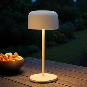 FH Lighting Lampa stołowa LED z akumulatorem Finley, kolor piaskowy, wysokość 22 cm, metal, możliwość ściemniania, kremowy / amber, metal, nowoczesny