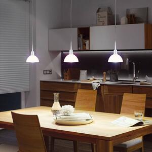 Paulmann Lampa wisząca URail Sarrasani, biała, metalowa możliwość ściemniania, biały / opal, salon / jadalnia, szkło, nowoczesny