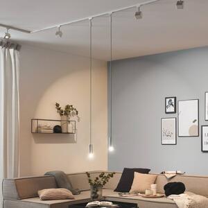 Paulmann Lampa wisząca URail 2Easy, biała, metal, E27 możliwość ściemniania, biały / opal, salon / jadalnia, metal, nowoczesny