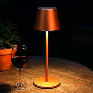 FH Lighting Lampa stołowa LED z akumulatorem Viletto, kolor rdzawy, wysokość 36 cm, IP54 możliwość ściemniania, brązowy / rdzawy, metal, nowoczesny